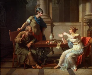 Sokrates och Alkibiades hos Aspasia, 1801