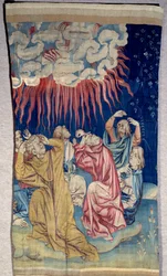 Uppenbarelsens ridå (1373 -1383): himlens eld (mörker). Gobeläng av Nicolas Bataille (1330-1405)
