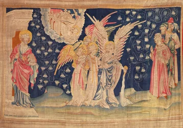 Den första kolven som hälldes på jorden, från Apocalypse Tapestry of Angers, 1373-1387 (gobeläng)
