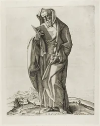 En gammal man som står: Saint Paul