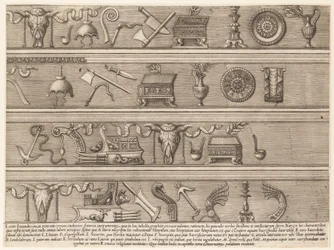 Mirror of Roman Magnificence: Sacrificial Instruments Based on Ancient Relief Sc..., ca. 1550-75.