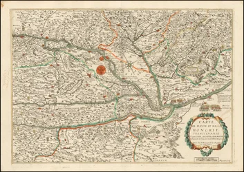 1663 års karta över Övre och Nedre Ungern, Transilvanien, Slovenien, Kroatien och Dalmatien, utgiven av Nicolas Berey