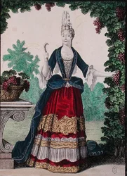Allegory of Autumn, sent 1600-tal (färgad gravyr)