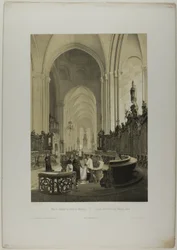 Vy över kören i Mainz domkyrka, plansch fyra från Allemande
