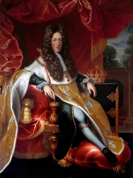 Porträtt till fots av Leopold I (1679-1729) hertig av Lorraine 1703. Målning av Nicolas Dupuy (1650-1711)