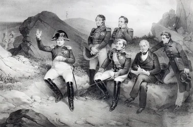 Kejsar Napoleon I (1769-1821) dikterar sina memoarer för Emmanuel Las Cases (1766-1842) på Sankta Helena, 1860