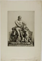 Hercules, tallrik ett från Twelve Etchings av Chifflart