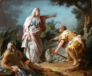 Aethra visar sin son Theseus platsen där hans far hade gömt sina armar, 1768