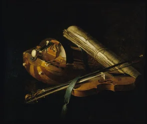 Stilleben med musikinstrument, 1756.