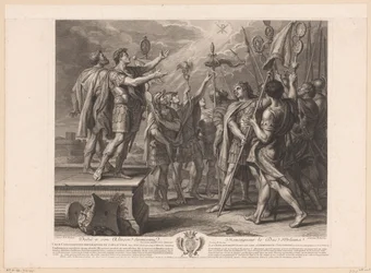 Korstecknet visar sig i himlen för kejsar Konstantin Crux Constantino imperatori in coelo visa / La croix apparoit dans le ciel a l