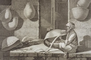 The Basket Maker, från Volym II Arts and Trades av "Beskrivning av Egypten", graverad av Schroeder, pub. under Napoleons order