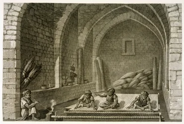 Weaving a Rug, från Volym II Arts and Trades av "Description of Egypt", pub. under order av Napoleon, 1822