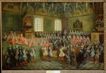 Rättvisans säng hölls i parlamentet hos Louis XV:s majoritet (1710-74), 22 februari 1723