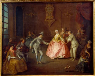 Innan kostymbalen. Målning av Nicolas Lancret (1690-1743)