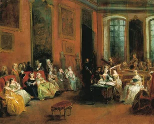Konsert i Paris Hôtel Pierre Crozat, ca 1719-20 (olja på duk)