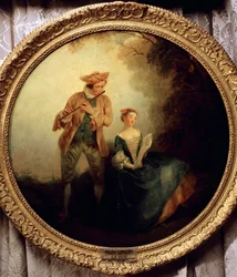 Duett, av Nicolas Lancret (1690-1743). Frankrike
