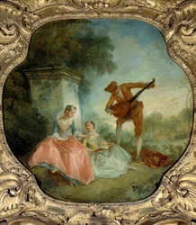 La lecon de musique Målning av Nicolas Lancret (1690-1743) 1700-talets sön. 0,89x0,9 m.