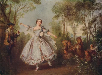 Mlle. Camargo-dans, 1730, c1915