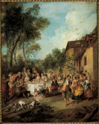 Smekmånadsmålningen av Nicolas Lancret (1690-1743) 1700-talets Angers, Museum of Fine Arts