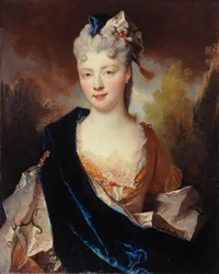 Porträtt av Marie Anne de Bourbon-Condé 1678-1718, hertiginna av Vendôme, 1714.