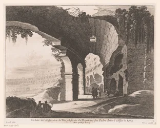 Utsikt över Colosseums inre Veduta del Anfiteatro di Tito, edificato da Vespitiano (...) (titel på objekt)
