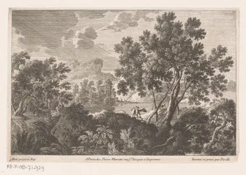 Landskap med ruin