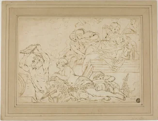 Scen med nymfer och satyr