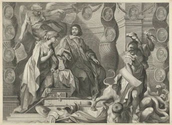 Reklamtryck av Aegidius Le Maistre (1663), övre delen