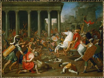 Kejsar Titus förstör templet i Jerusalem (målning på duk)