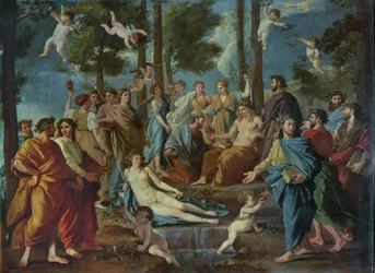 Parnassus, Apollo omgiven av muserna (målning på duk)