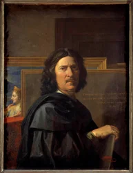 Självporträtt vid 56 års ålder Målning av Nicolas Poussin