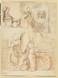 Studier efter Andrea Mantegna, Giulio Romano och antiken