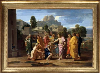 Den blinda från Jeriko eller Kristus som för den blinde Målning av Nicolas Poussin