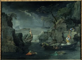 Vinter eller syndaflod. Målning av Nicolas Poussin (1594-1665), omkring 1660-1664. Mått: 1,18 x 1,60 m.