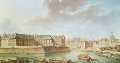 Ile Saint-Louis och Hotel de Bretonvilliers 1757