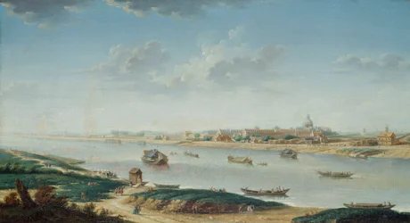 Salpêtrière sett från la Rapee, ca 1752 (olja på duk)