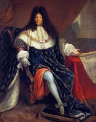Ludvig XIV (1638-1715), Frankrikes kung 1643-1715, visar det kungliga huset i Saint-Cyr