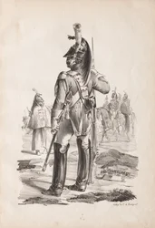 Militärdräkter: Grenadier av det kungliga gardet, 1814-18.