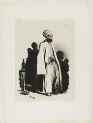 Stående Turk, tallrik elva från Ink Sketches av Charlet