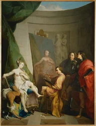 Apelles målar Campaspe, älskarinna till Alexander den store, även kallad Indiscrete love ...