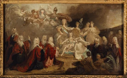 Allegori över Ludvig XV:s förlovning med infantinnan Marie-Anne-Victoire av Spanien (1722), 1722 (olja på duk)
