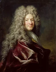 Porträtt av en man som bär en violett mantel, ca 1700 (olja på duk)