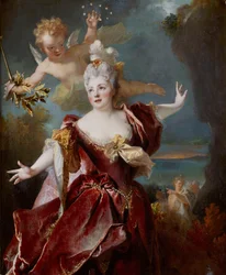 Porträtt av Marie Anne de Châteauneuf, kallad Mademoiselle Duclos, i rollen som Ariadne, ca 1712