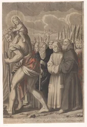 Kristi triumfprocession med figurer från gamla och nya testamentet Jesu Kristi triumf (titel på objekt)