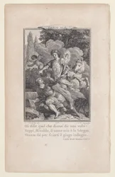 Canto 42, rum 64, från Orlando Furioso, 1774., 1774.