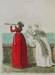 Morgonklänningar, fig. 194, 195 och 196 ur Nikolaus Heideloffs "Gallery of Fashion", vol. II, oktober 1798