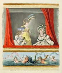 Operaklänningar från Nikolaus Heideloffs "Gallery of Fashion" Vol II, juni 1796 (tryck)