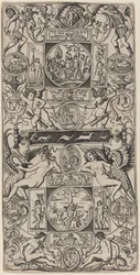 Prydnadspanel med Orpheus och Parisdomen
