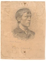 Porträtt av målaren Frits Kraul (1862-1935) i 3/4 profil