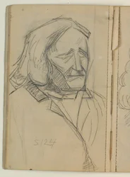 Studie av Thorvaldsen efter A.C.T. Neubourgs daguerreotypi från 1840